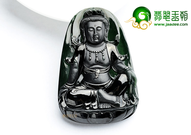 (超值推荐)冰玻种墨翠观音挂件
