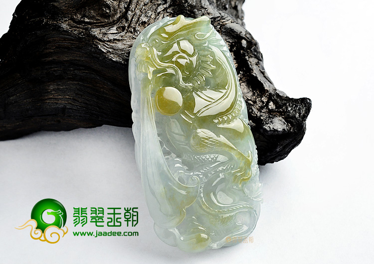 (超值推荐)糯冰种晴水褐黄翡龙牌挂件