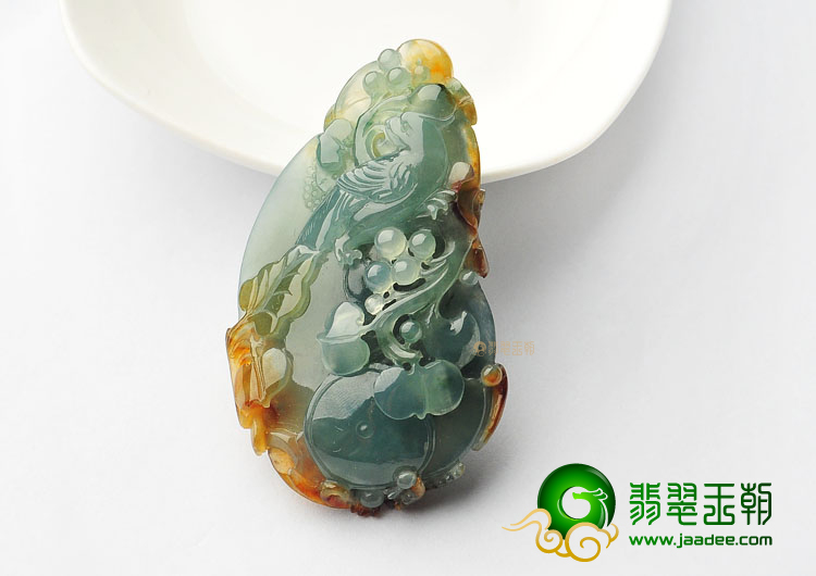 (超值推荐)冰种晴水飘花鸟语花香挂件