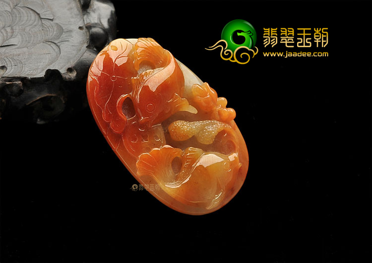 糯冰种红黄翡连年有余挂件