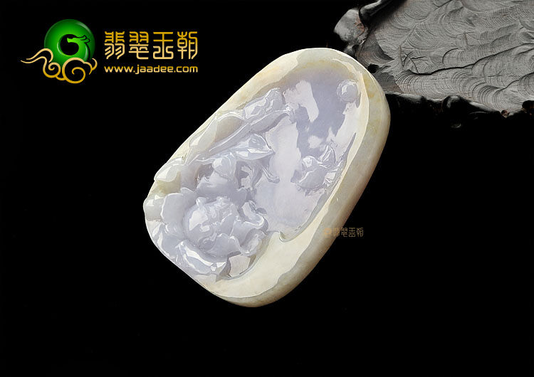 (超值推荐)糯冰种紫罗兰花开富贵挂件