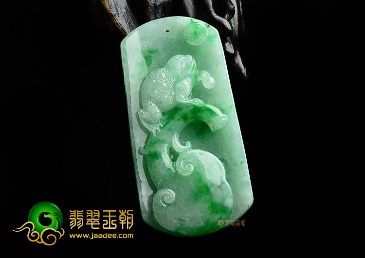 (超值推荐)糯冰种飘翠招财进宝挂件