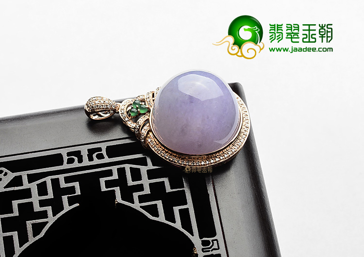 (超值推荐)糯冰种紫罗兰镶玫瑰金胸坠(真钻)