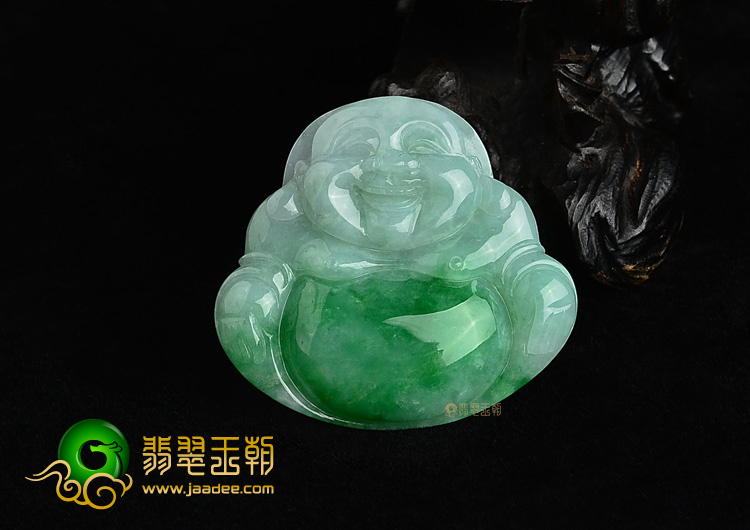 (超值推荐)糯冰种翠色玉佛挂件
