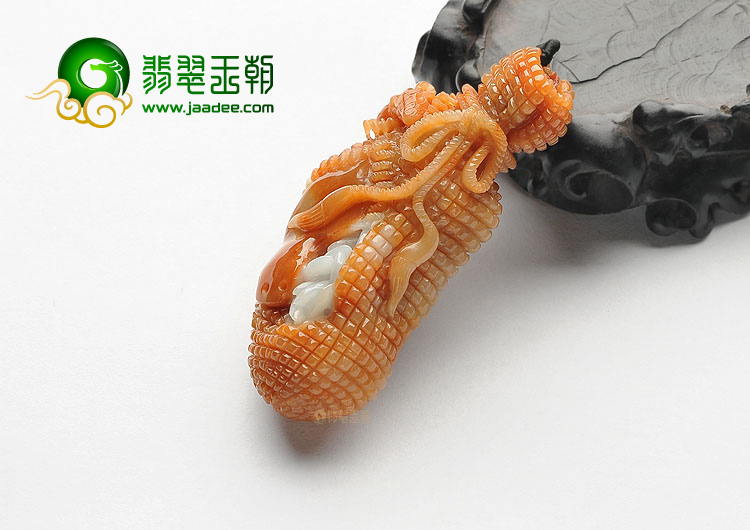 (超值推荐)糯冰种红黄翡代代有福挂件