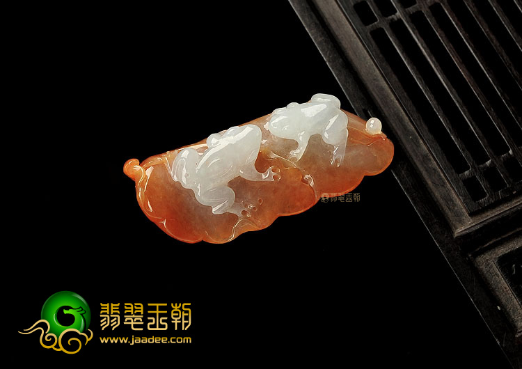 (超值推荐)糯冰种红黄翡招财进宝挂件
