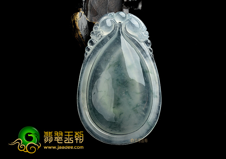(超值推荐)冰种飘花双龙如意挂件