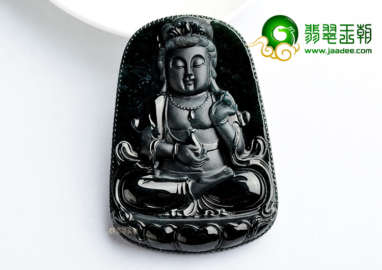 (超值推荐)冰玻种墨翠观音挂件