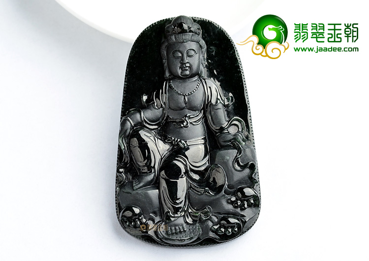 (超值推荐)冰玻种墨翠观音挂件