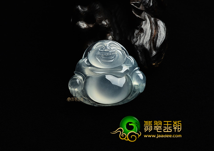 (超值推荐)冰玻种略飘花玉佛挂件