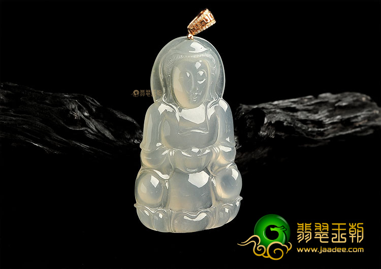 (超值推荐)冰种晴水观音挂件(金扣)