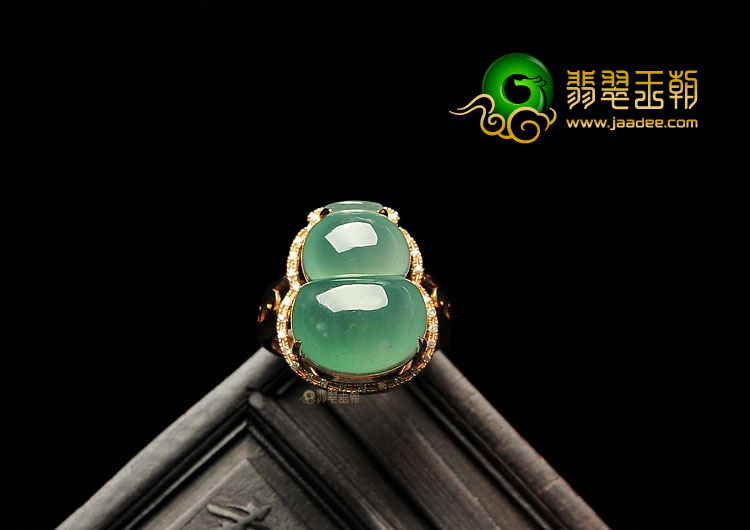 (超值推荐)冰种晴水镶玫瑰金葫芦戒指(真钻)