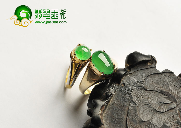 (超值推荐)冰种绿晴水戒面(一对)