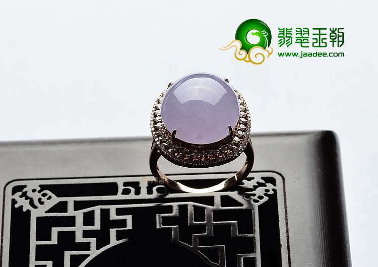 (超值推荐)糯冰种紫罗兰镶玫瑰金戒指(真钻)