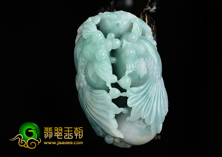 (超值推荐)糯冰种飘花带黄翡金玉满堂手玩件