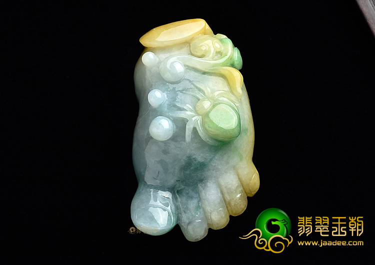 (超值推荐)糯冰种三彩知足常乐挂件