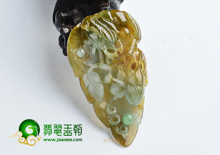 (超值推荐)糯冰种褐黄翡富甲天下挂件