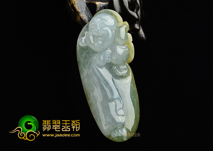 (超值推荐)糯冰种晴水褐黄翡玉佛挂件