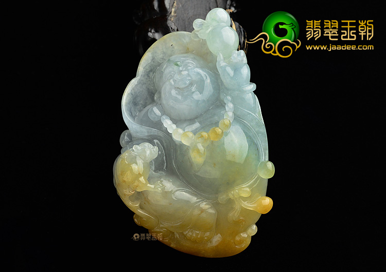 (超值推荐)糯冰种晴水黄翡玉佛手玩件