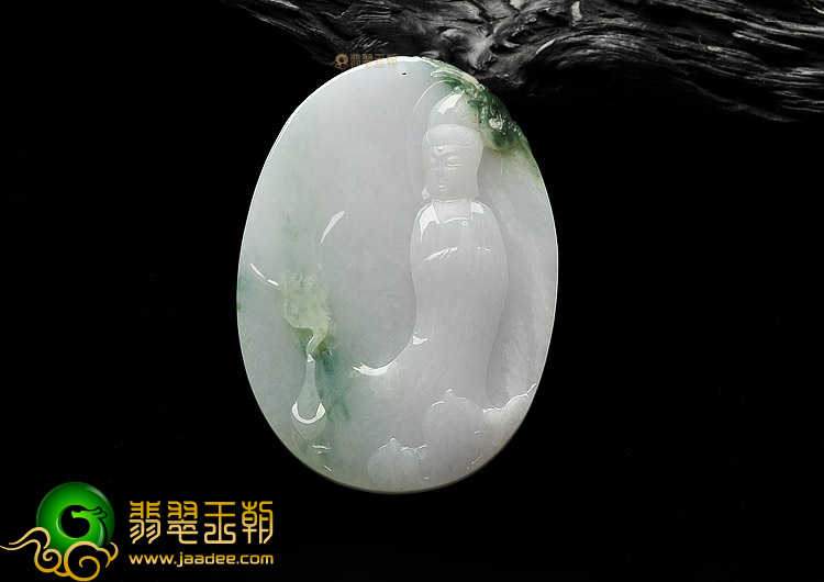 (超值推荐)糯冰种飘花观音挂件