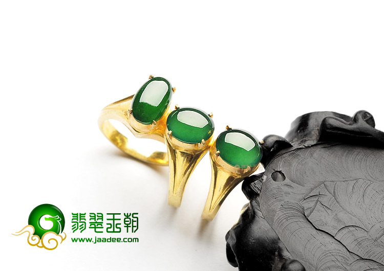 (超值推荐)冰种蓝绿戒面(三颗)