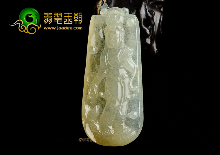 (超值推荐)冰种黄翡站观音挂件