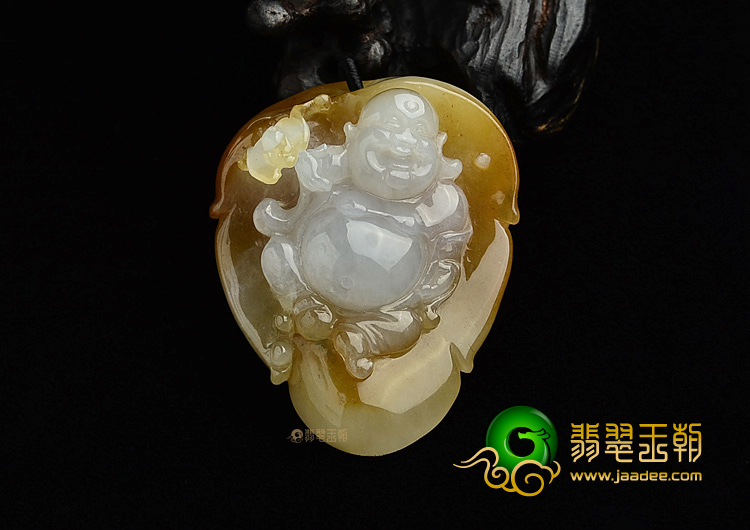 (超值推荐)糯冰种黄翡一夜成佛挂件