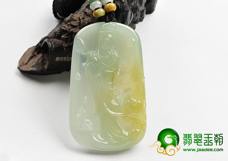 (超值推荐)冰种黄翡站观音挂件