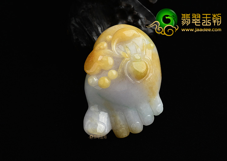 (超值推荐)糯冰种黄翡知足常乐挂件