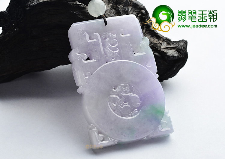 (超值推荐)糯冰种春带彩仿古龙牌挂件