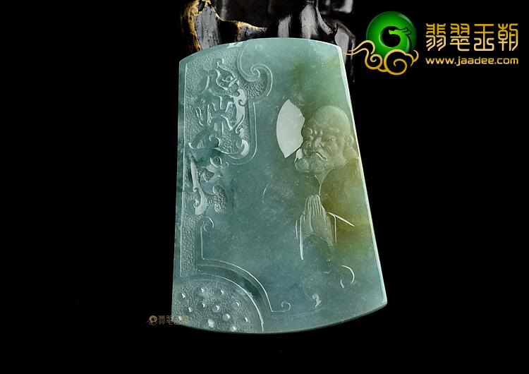 (超值推荐)糯冰种晴水褐黄翡降龙罗汉挂件