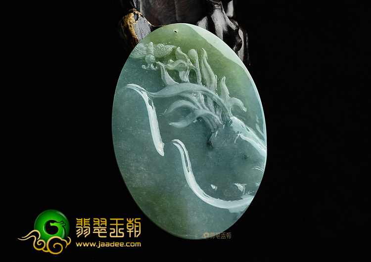 (超值推荐)糯冰种晴水褐黄翡蝶恋花挂件