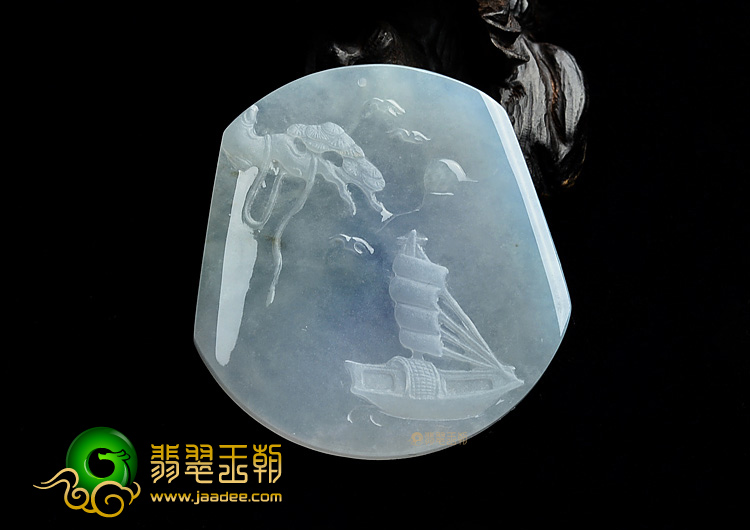 (超值推荐)冰种晴水略带紫罗兰一帆风顺挂件