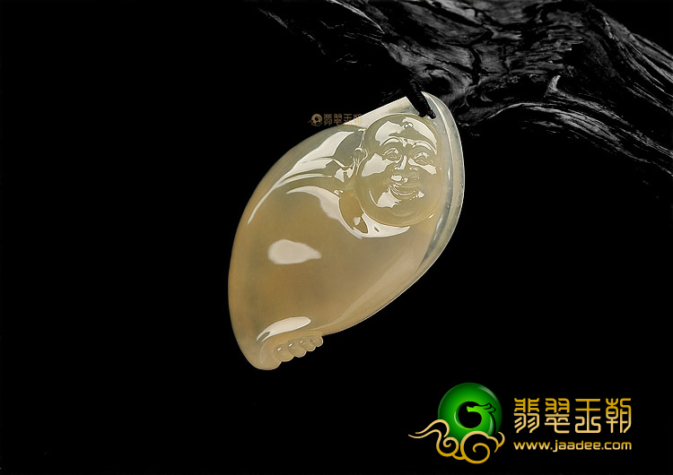 (超值推荐)冰种淡黄翡玉佛挂件