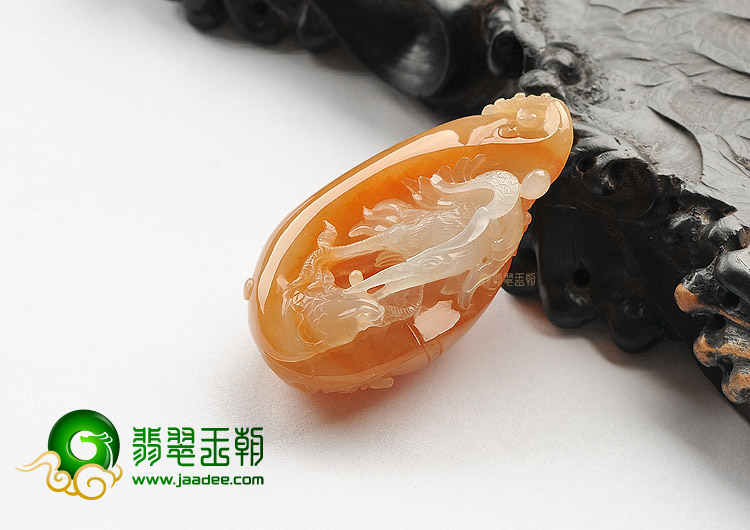 糯冰种红黄翡一路连科挂件