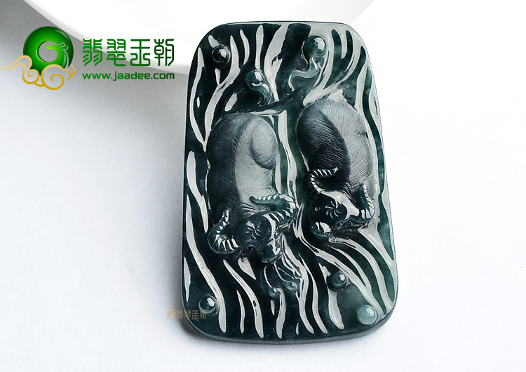 (超值推荐)糯冰种蓝水牛气冲天挂件