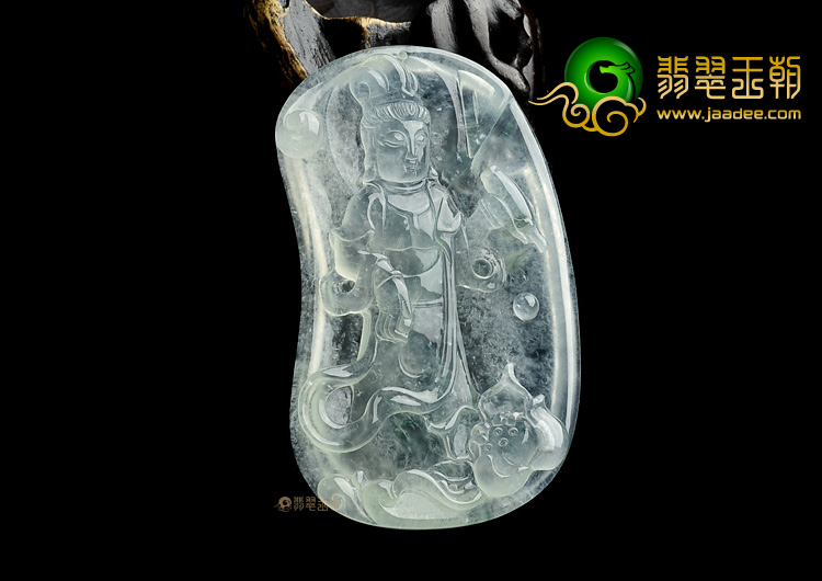 (超值推荐)冰种飘花站观音挂件