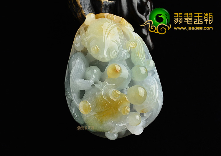 (超值推荐)糯冰种晴水黄翡金玉满堂挂件