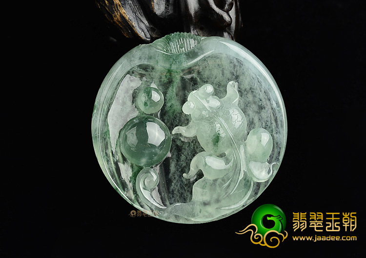 (超值推荐)冰种飘花金玉满堂挂件