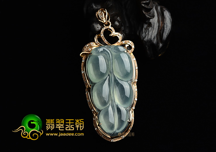 (超值推荐)冰种晴水镶玫瑰金金枝玉叶胸坠(真钻)