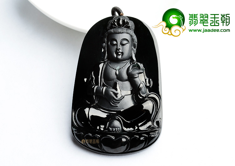 (超值推荐)玻璃种墨翠观音挂件