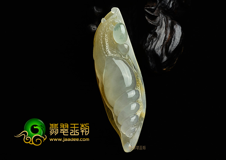 (超值推荐)糯冰种黄翡略飘花安居乐业挂件