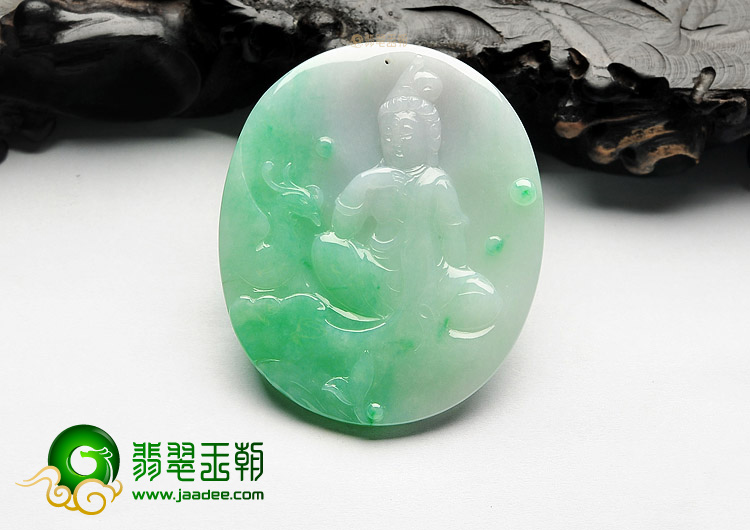 (超值推荐)糯冰种翠色凤凰观音挂件