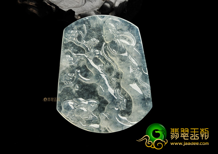 玻璃种淡晴水嫦娥挂件