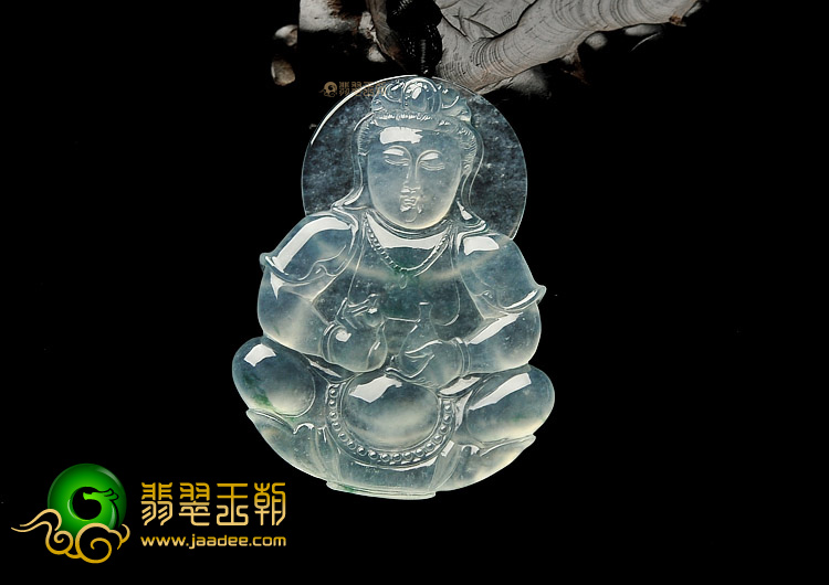 (超值推荐)玻璃种飘花观音挂件