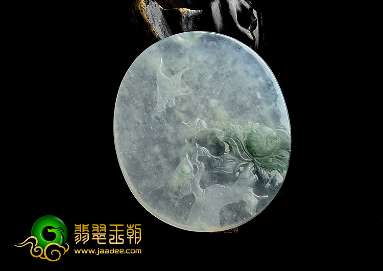 (超值推荐)冰种飘花蝶恋花挂件