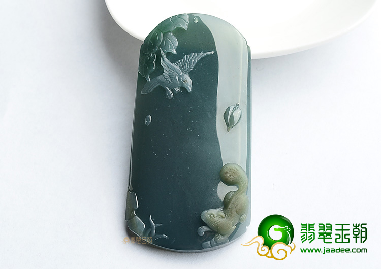 (超值推荐)冰种蓝水欢天喜地挂件
