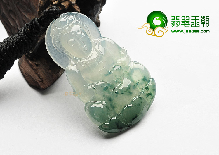 冰种飘花观音挂件