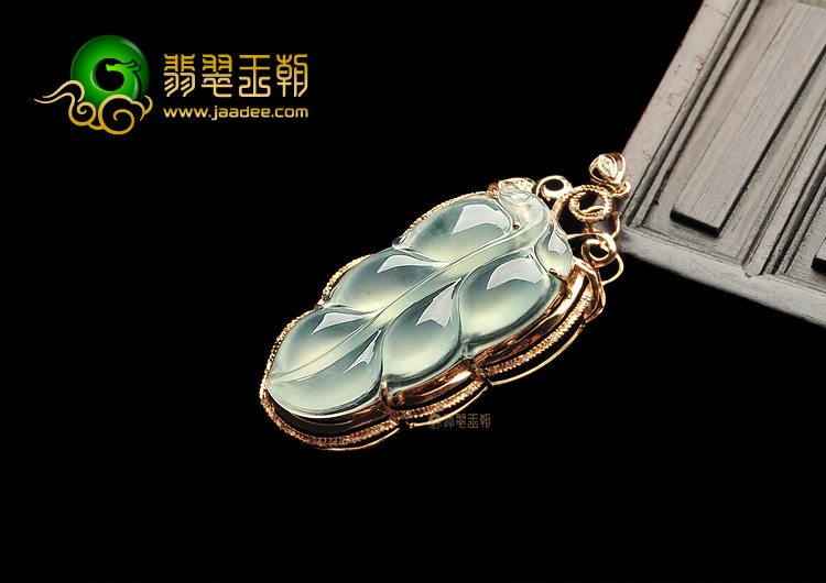 (超值推荐)冰种淡晴水镶玫瑰金钻石金枝玉叶胸坠