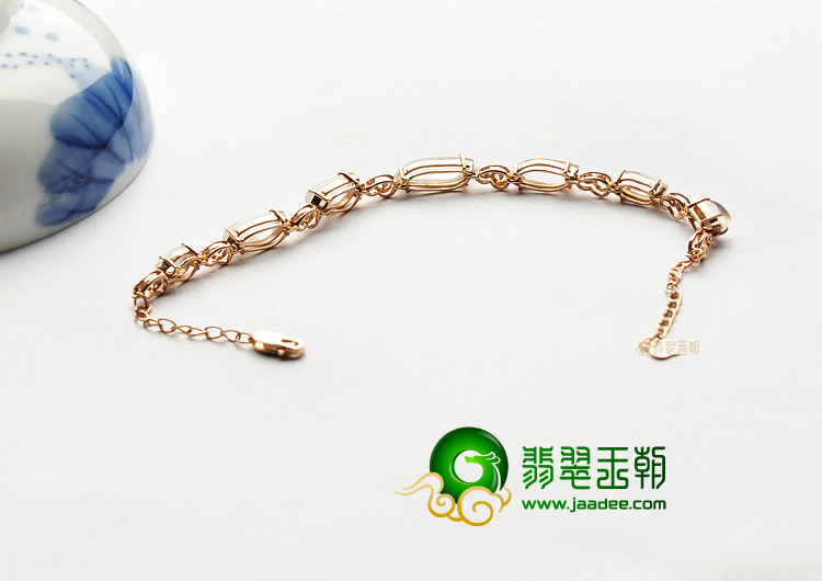 (超值推荐)玻璃种无色镶玫瑰金钻石马眼手链